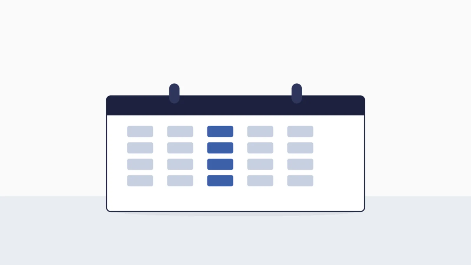 Illustration af en kalender med faste, tilbagevendende betalingsdatoer markeret