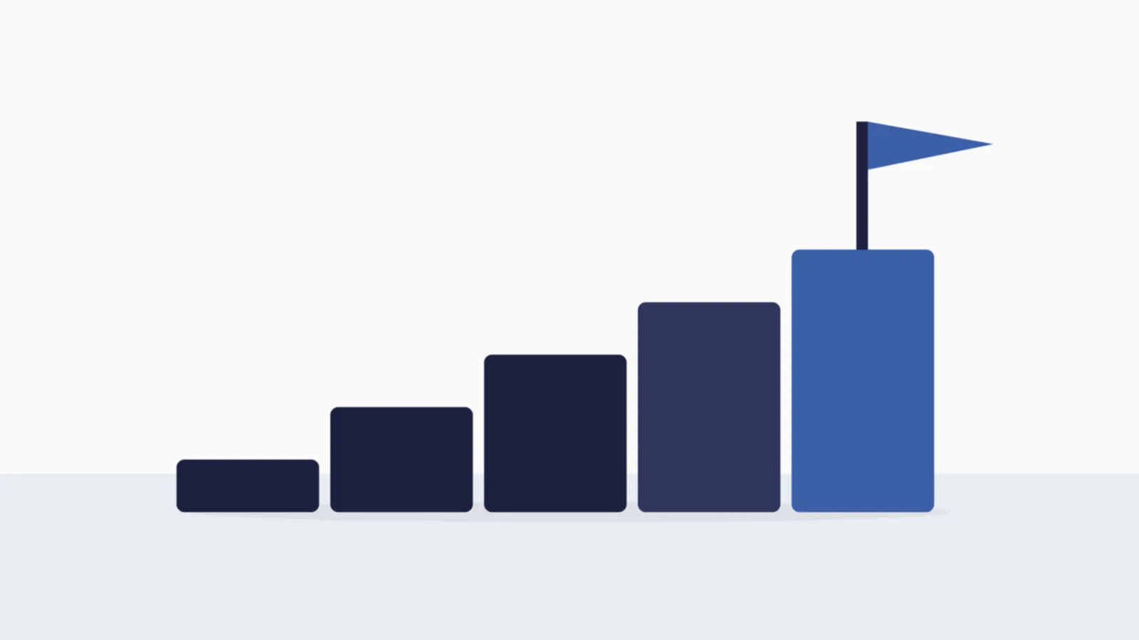Illustration of ascending steps with a flag at the top